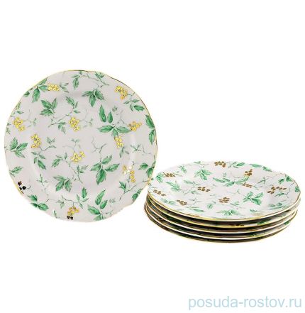 Набор тарелок 19 см 6 шт &quot;Мэри-Энн /Зеленые листья&quot; / 157930