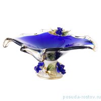 Конфетница 29 х 11 см н/н синяя &quot;W. Cristal /Розы /Муранское стекло&quot; / 221091