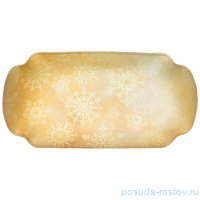 Блюдо 18 см прямоугольное жёлтое &quot;Новогодний калейдоскоп /Снежинки&quot; / 268492