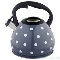 Чайник 3 л со свистком индукционное дно серый &quot;Agness /Горошек&quot; / 196305