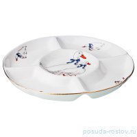 Менажница 31 х 31 х 3 см 5-ти секционная &quot;Гуси&quot; / 244302