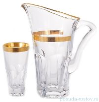 Набор для воды 7 предметов (кувшин 1,7 л + 6 стаканов по 480 мл) &quot;Аполло /Золото 43373&quot;  / 068561