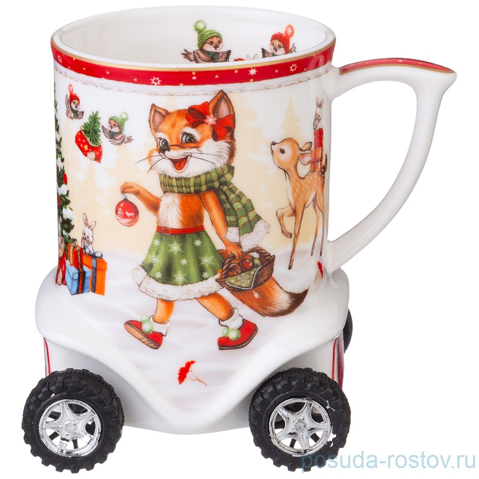 Кружка на колесиках 350 мл красная "С Новым годом! /Ёлка" / 263980 Кружка на колесиках 350 мл красная "С Новым годом! /Ёлка" / 263980