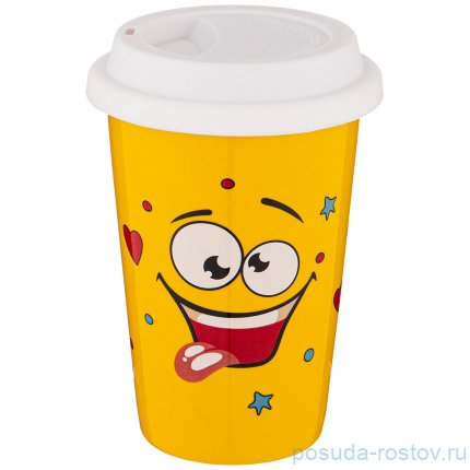 Кружка 400 мл с крышкой &quot;Smile&quot; / 263943