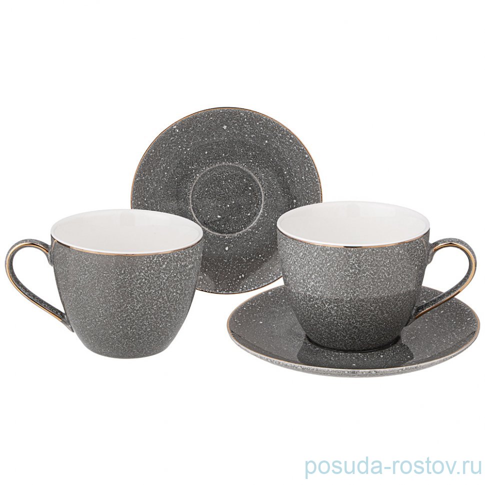 Набор чайных пар 220 мл 2 шт "Grain /серая" / 341966