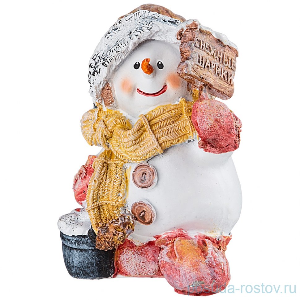 Фигурка 16 см "Снеговичок с табличкой" / 271170 Фигурка 16 см "Снеговичок с табличкой" / 271170