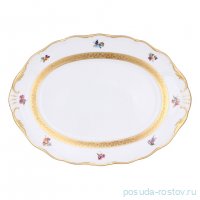 Блюдо 32 см овальное &quot;Аляска /Цветы /Золотая лента&quot; / 313704