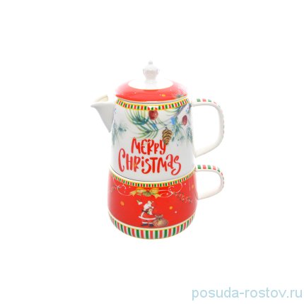 Чайный набор 2 предмета (заварочный чайник + кружка) &quot;Christmas time /Royal Classic&quot; / 228347