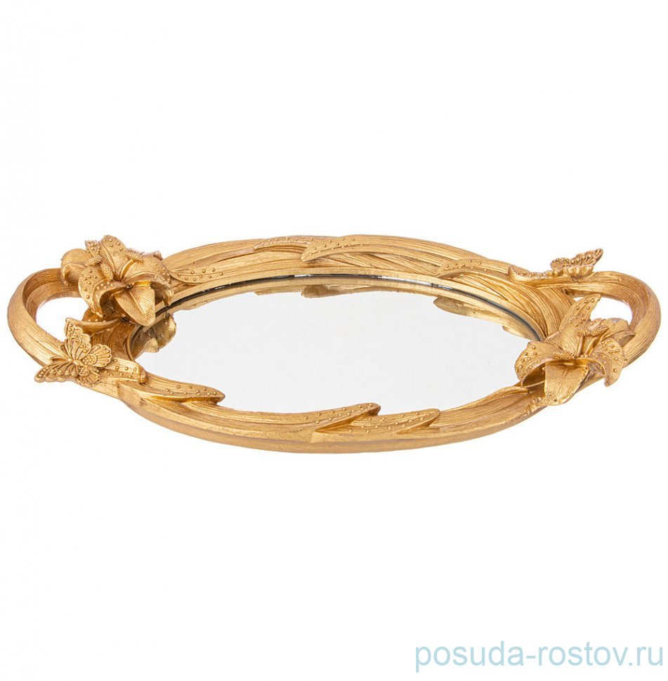 Поднос 45,5 х 25,4 х 5,3 см овальный с ручками "Рококо" / 313482