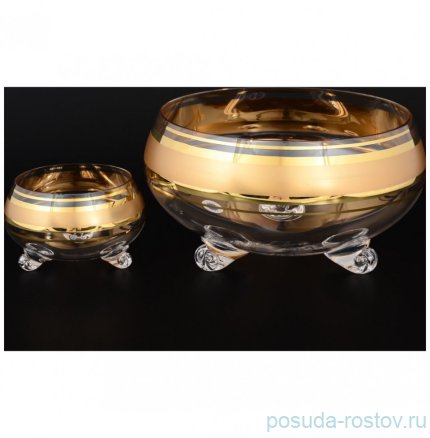 Набор конфетниц 7 предметов на 3-х ножках &quot;Матовая полоса /золото&quot; 115 / 113533
