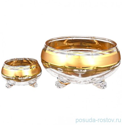 Набор конфетниц 7 предметов на 3-х ножках &quot;Матовая полоса /золото&quot; 115 / 113533