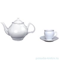Чайный сервиз на 6 персон 15 предметов &quot;Бернадотт /Отводка золото&quot; 240 мл / 094049