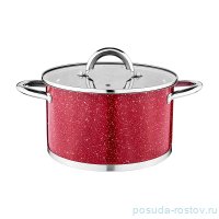 Кастрюля 20 х 11,5 см со стеклянной крышкой 3,5 л красная &quot;agness&quot; / 214454