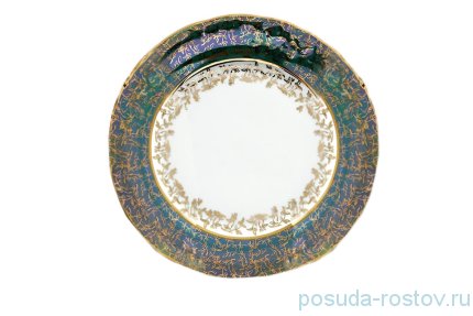 Набор тарелок 24 см 6 шт &quot;Фредерика /Золотые листики на зелёном&quot; / 167793