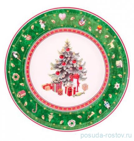 Тарелка 21,1 х 1,7 см &quot;Christmas world /Green 2&quot; / 337498