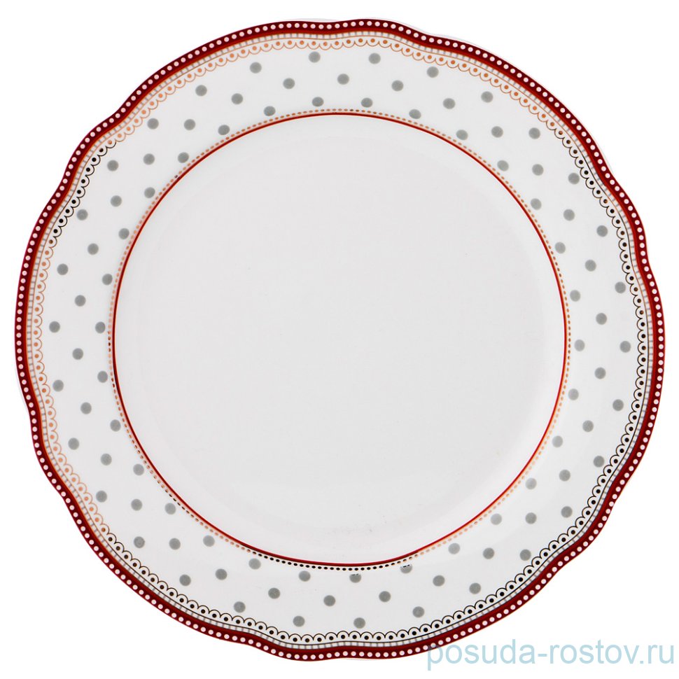 Тарелка 23 см 1 шт "Горох /Красная окантовка" / 189578 Тарелка 23 см 1 шт "Горох /Красная окантовка" / 189578