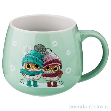 Кружка 350 мл &quot;милые совята /зелёный&quot; / 197395