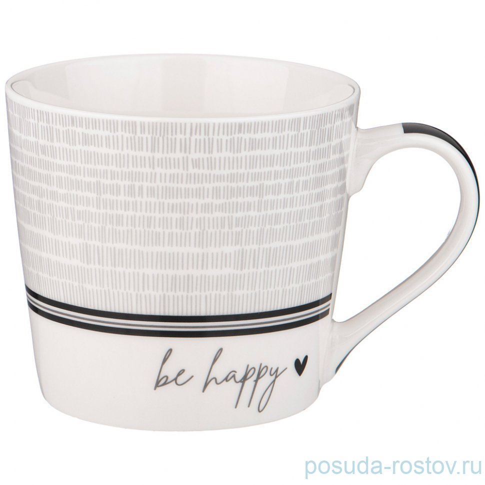Кружка 400 мл "Modern lines /Be happy" / 331146