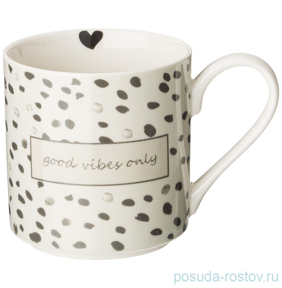 Кружка 360 мл "Love you /Good vibes only" / 331395