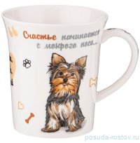 Кружка 420 мл &quot;Питомцы /Счастье начинается с мокрого носа...&quot; / 280795