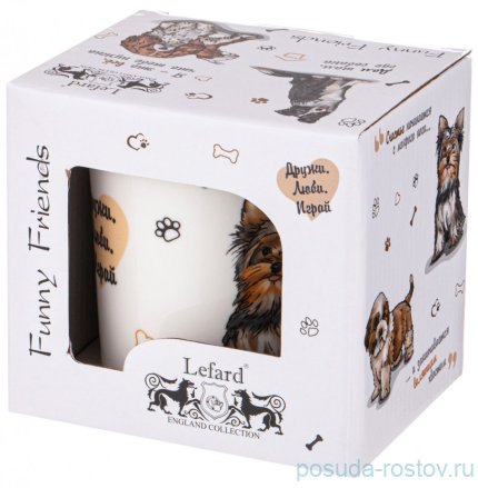 Кружка 420 мл &quot;Питомцы /Счастье начинается с мокрого носа...&quot; / 280795