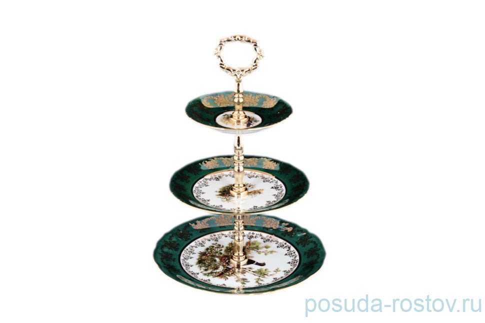 Этажерка 3-х ярусная "Офелия /Охота зелёная" / 122799