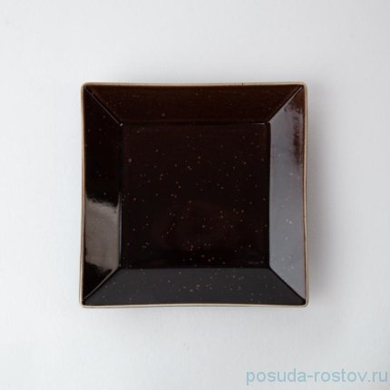 Тарелка 15 см 1 шт квадратная &quot;Аквалуна /шоколад&quot; / 198140