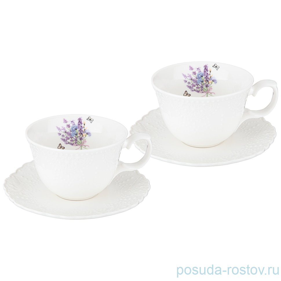 Набор чайных пар 250 мл 2 шт "Прованс /Ажур" / 236652 Набор чайных пар 250 мл 2 шт "Прованс /Ажур" / 236652