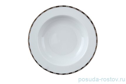 Тарелка 22 см 1 шт глубокая &quot;Опал /Платиновые пластинки&quot; / 153772