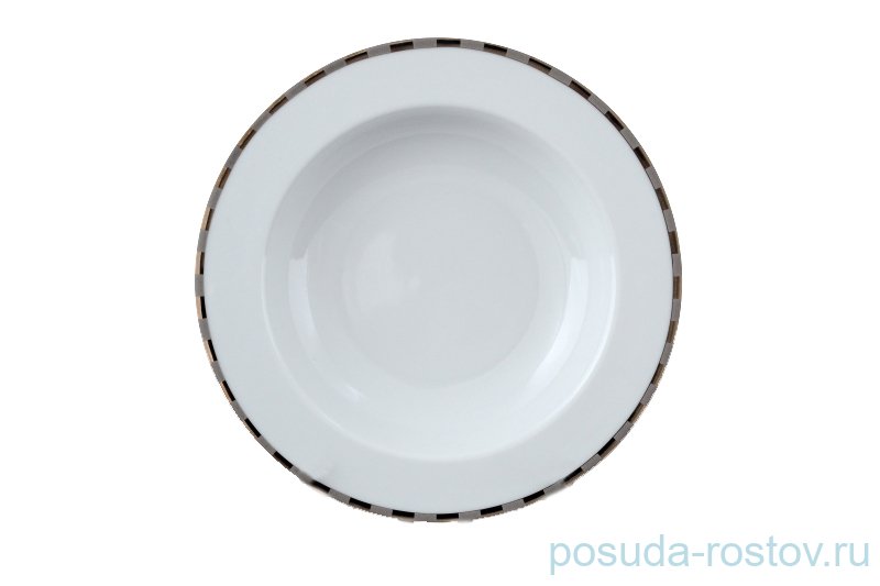 Тарелка 22 см 1 шт глубокая "Опал /Платиновые пластинки" / 153772 Тарелка 22 см 1 шт глубокая "Опал /Платиновые пластинки" / 153772