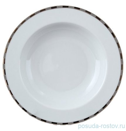 Тарелка 22 см 1 шт глубокая &quot;Опал /Платиновые пластинки&quot; / 153772