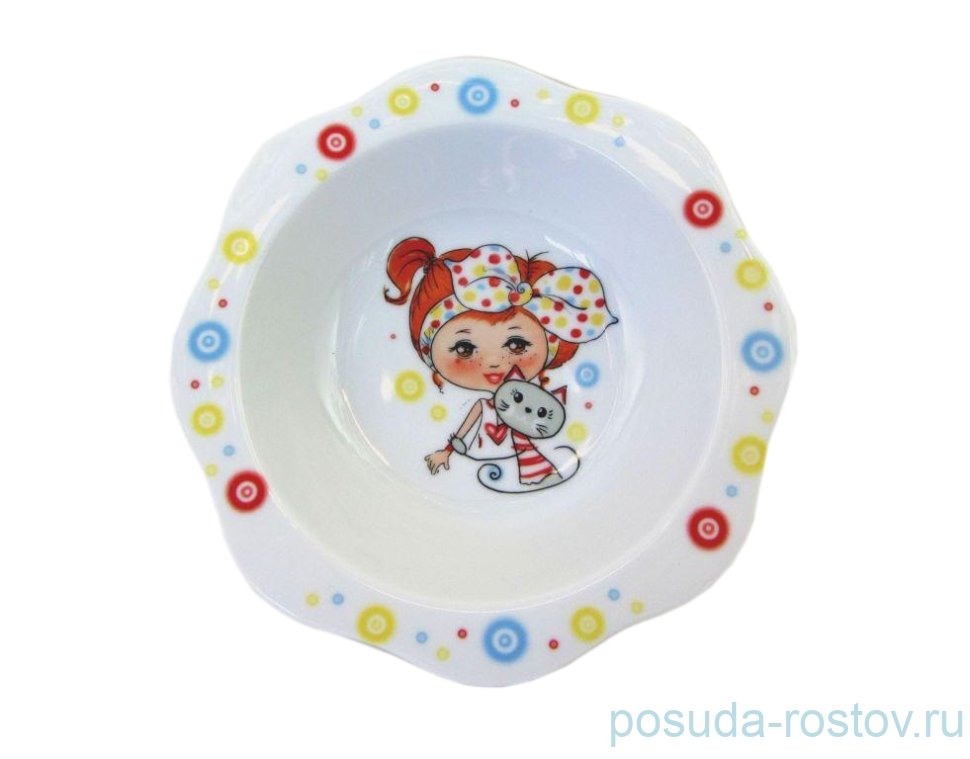 Салатник 15 см "Девочка с котенком" / 145908