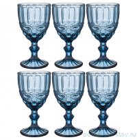 Бокалы для белого вина 300 мл 6 шт голубые &quot;Серпентина /Muza color&quot; / 225089