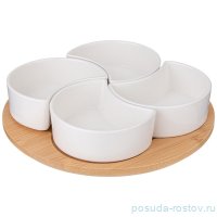 Менажница  23 x 6,5 см 4 секции на подставке&quot;Native&quot; / 347185