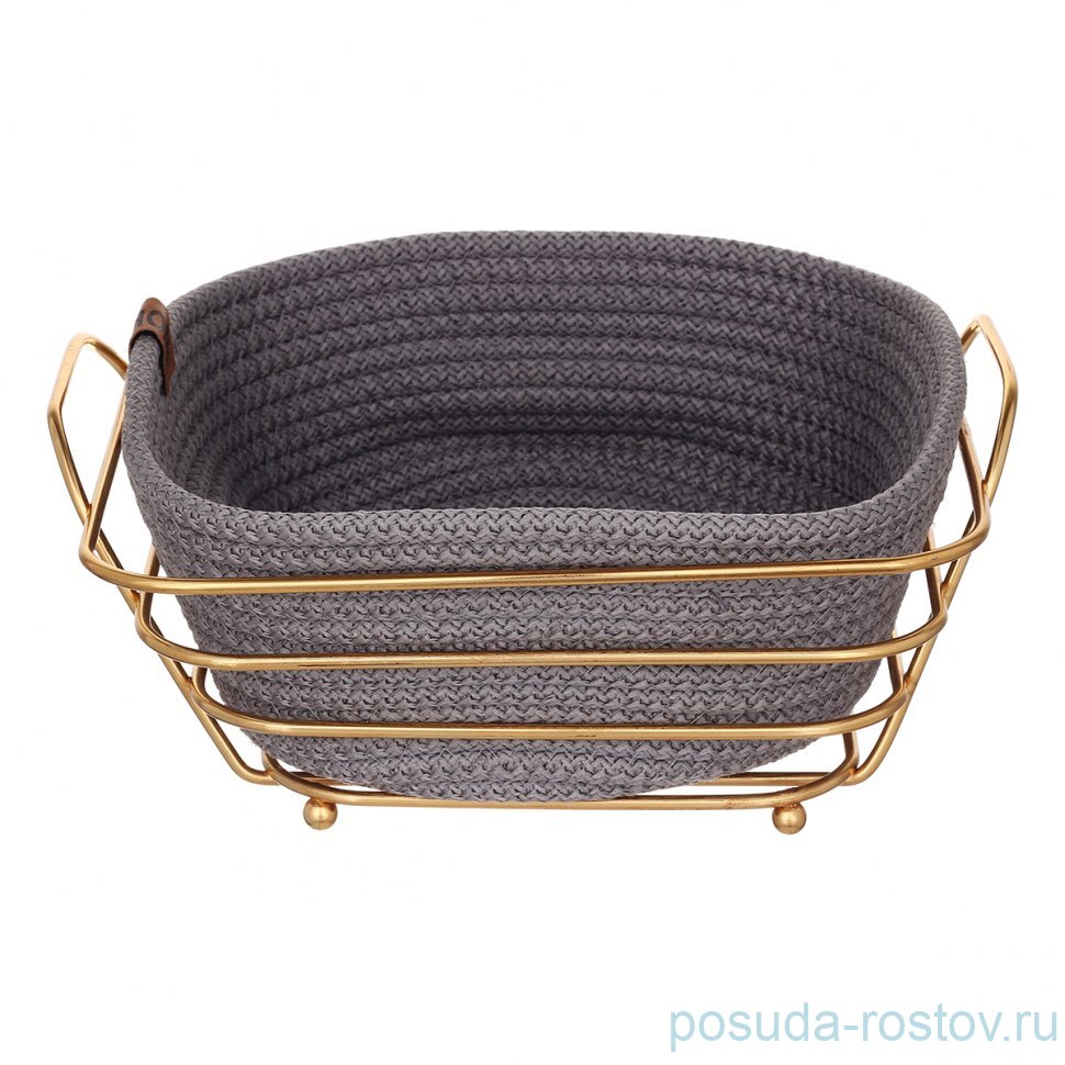 Хлебница с ручками квадратная золотая с серым YLC Home / 333469 Хлебница с ручками квадратная золотая с серым YLC Home / 333469