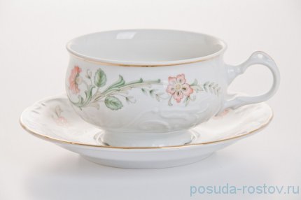Набор чайных пар 165 мл 6 шт низкие н/н &quot;Тулип /Персиковый цветок&quot; / 002252