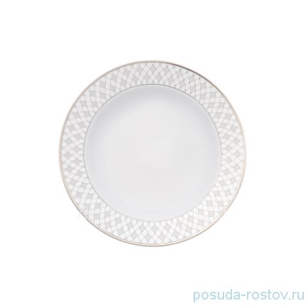 Набор тарелок 22,5 см 6 шт глубокие &quot;Серо-белая сетка&quot; / 230453