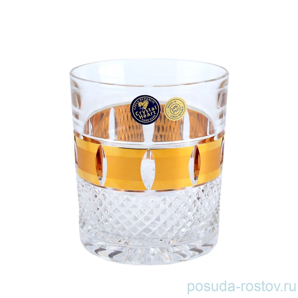 Стаканы для виски 320 мл 6 шт "CRYSTAL HEART /Золотые окошки" / 117318