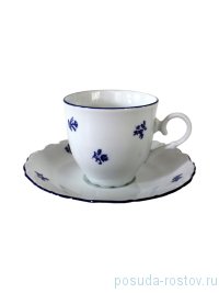Набор чайных пар 155 мл 6 шт высокие &quot;Офелия /Мелкие синие цветы&quot; / 245784