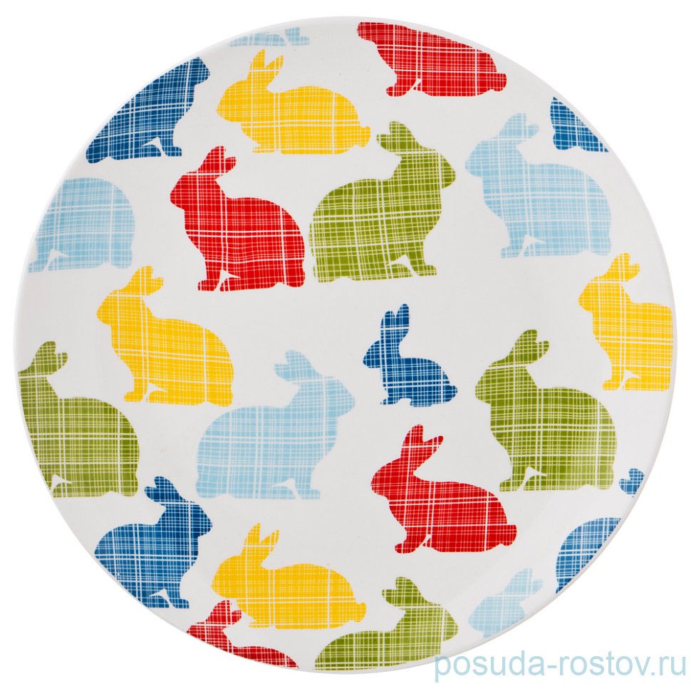 Тарелка 20 см 1 шт "Пасхальные кролики" / 189012