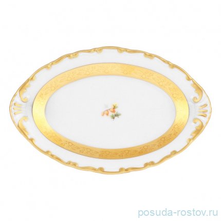 Блюдо 15 см овальное &quot;Офелия /Мелкие цветы /золото /3052&quot; / 352735