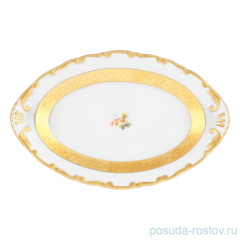 Блюдо 15 см овальное "Офелия /Мелкие цветы /золото /3052" / 352735 Блюдо 15 см овальное "Офелия /Мелкие цветы /золото /3052" / 352735