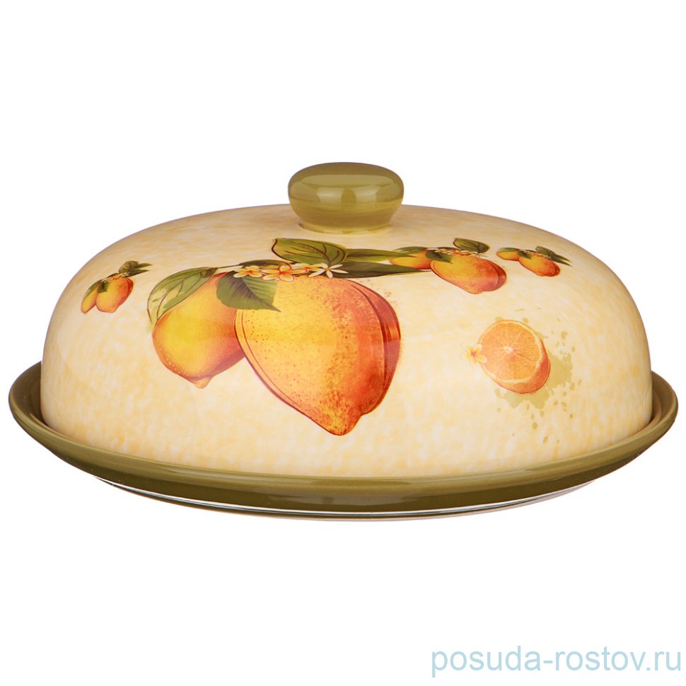 Блюдо для блинов 23 х 10 см с крышкой "Лимоны" / 190227 Блюдо для блинов 23 х 10 см с крышкой "Лимоны" / 190227