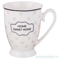 Кружка 300 мл 12 х 8,5 х 11 см белая &quot;Home sweet home /Серый горох&quot; / 188982