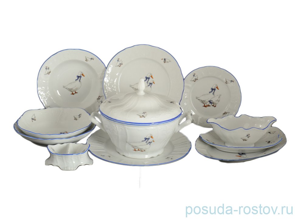 Столовый сервиз на 6 персон 25 предметов "Бернадотт /Гуси" / 107561