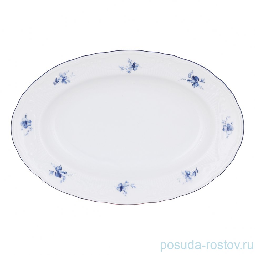 Блюдо 22 см овальное "Викомте /Синий цветок" / 344239 Блюдо 22 см овальное "Викомте /Синий цветок" / 344239