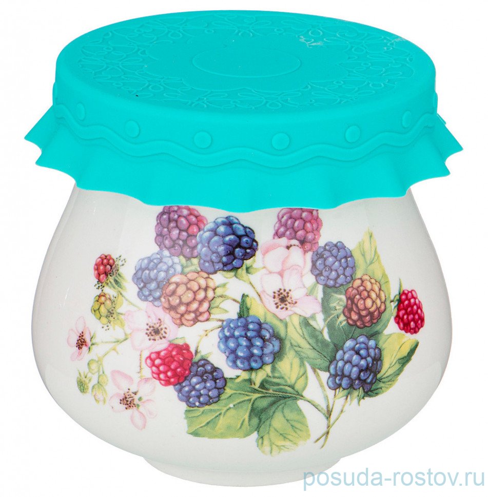 Банка для меда/варенья 300 мл с силиконовой крышкой "Ежевика" / 214265