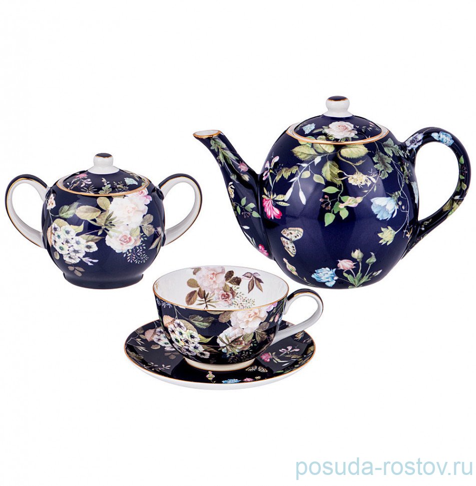 Чайный сервиз на 6 персон 14 предметов (без молочника) "Belle /Кобальт" / 234902