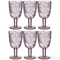 Бокалы для вина 300 мл 6 шт розовые &quot;Muza Color /Джангл&quot; / 192994