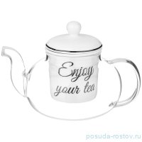 Заварочный чайник 650 мл стеклянный с фарфоровым ситом &quot;Bon appetit&quot; / 331957
